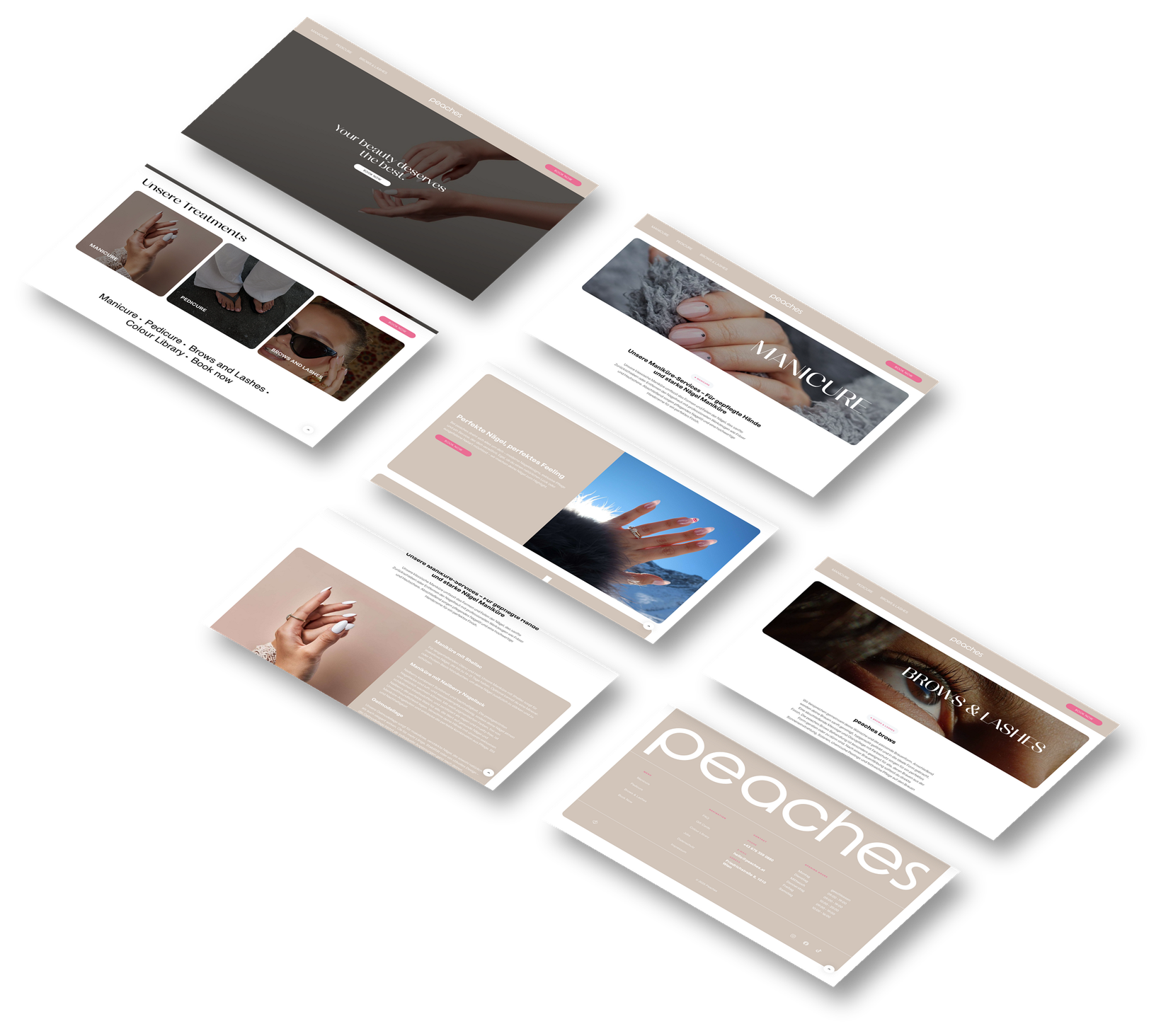 Website für peaches Nagelstudio Wien, umgesetzt von SHOWOFF Media
